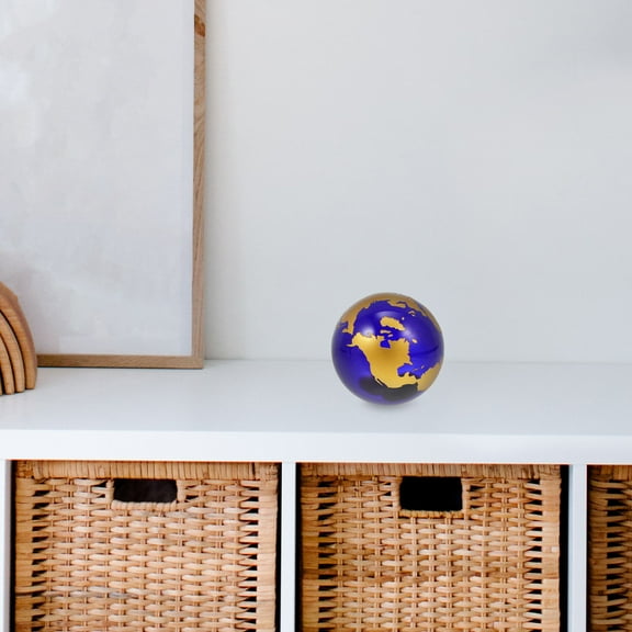 OUNONA Crystal Ball Adornment Desktop Decor Earth Spinning Globe Decorative Blue