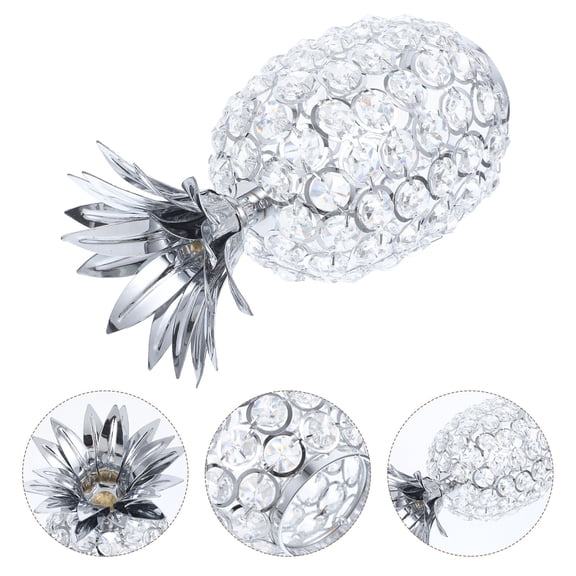 OUNONA Decorative Crystal Pineapple Statue with Stable Flat Base for Living Room, Office, and Home Decoration