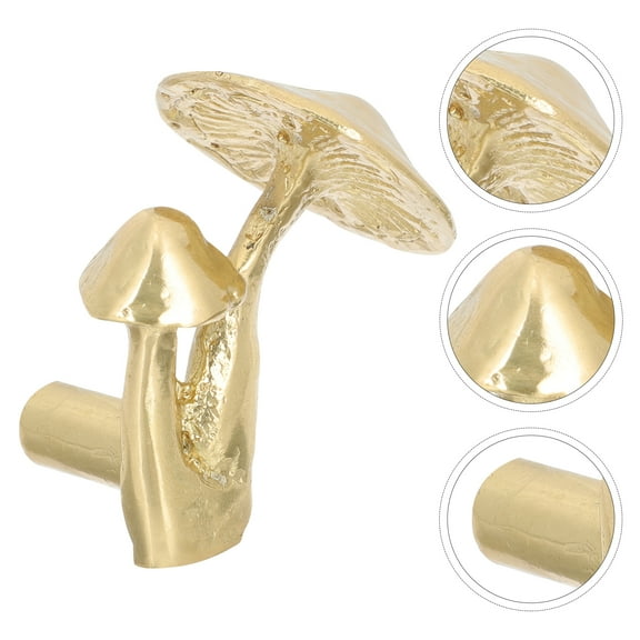 OUNONA Cupboard Door Handle Brass Mushroom Drawer Knob Cabinet Pulling Handle Delicate Cabinet Knob