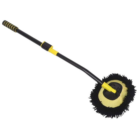 OUNONA Soft Chenille Car Wash Mop with Curved Telescopic Handle Extendable Pole for Rv Truck and Boat Cleaning