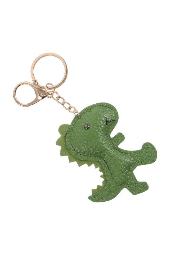 Animal Bag Charm Dinosaur Keychain Green PU 1Pack Car Keys Accessory For Enthusiasts
