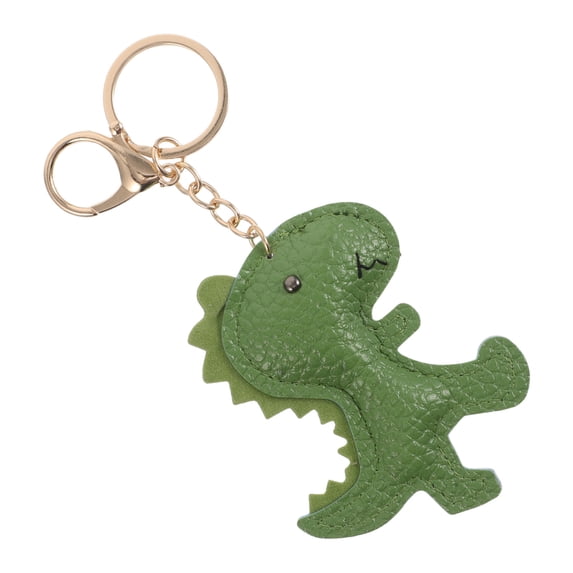 OUNONA Dinosaur Keychain Green PU Cute Animal Key 1 Pack Car Keys Accessory for Purses and Bags