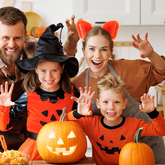 OUNONA Plush Ears Headband Orange Party Hair Hoop for Decoration Use