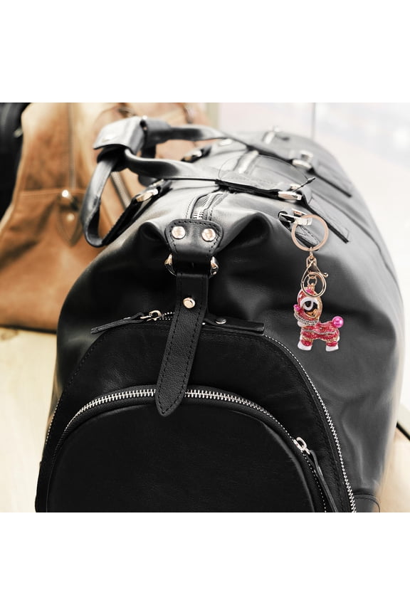 Cute Lion Keychain in Rosy Alloy, Stylish Key Ornament for Backpack, Purse, or Keys - 1 Piece