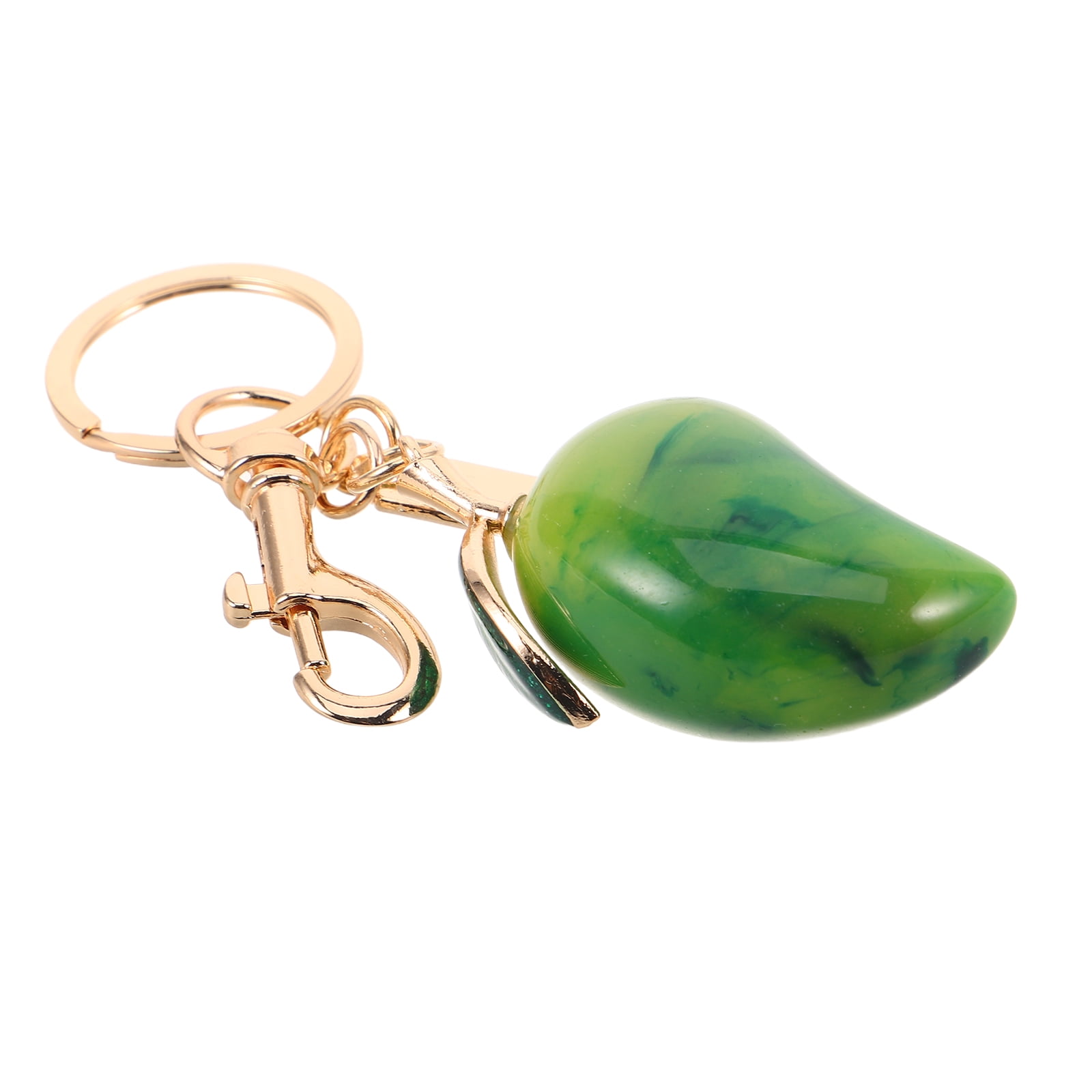 OUNONA Cute Mango Purse Charm Keychain Tropical Fruit Design Durable Key Ring for Backpack and Car