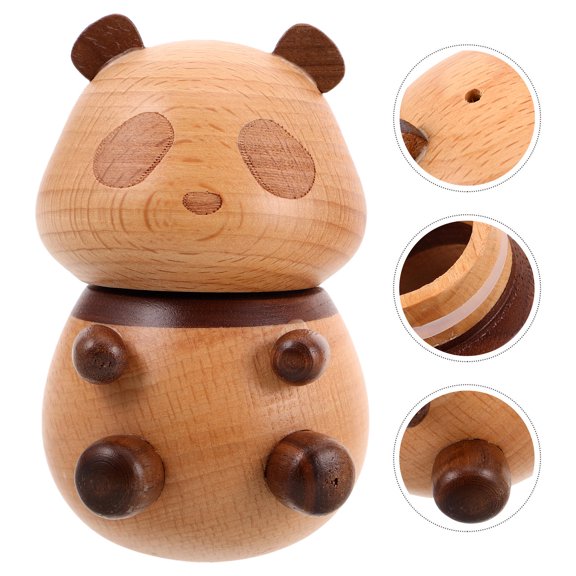 Tineasur Wooden Panda Toothpick Dispenser Cute Home Table Decor Practical Kitchen Accessory