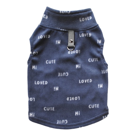 OUNONA Warm Fleece Dog Clothes for Autumn Winter, Cute Gray Pet Costume with Letter Design, Size Options, Comfortable and Cozy