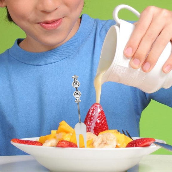 OUNONA DIY Beadable Fork for Home Use Silver 201 Stainless Steel Stylish Tableware Tasting Dessert Fork