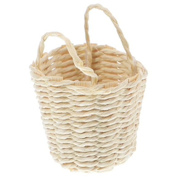 OUNONA DIY Dollhouse Basket Model Miniature Furniture for Dollhouse Storage for Collectors 1Pcs