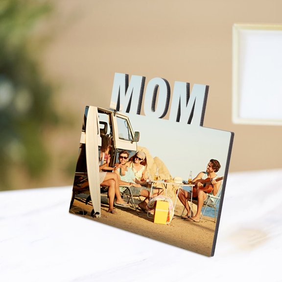 OUNONA DIY Heat Transfer Photo Frame White MDF Design for Living Room 1Pack