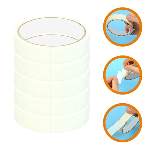 OUNONA 5 Rolls of DIY Masking Tapes for Crafts White Paper Tape for Students