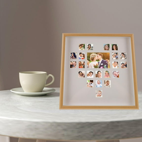 OUNONA 7x9 Inch Wooden Picture Frame in Khaki, Simple Design for Home Decor, Safe and Stylish Photo Display