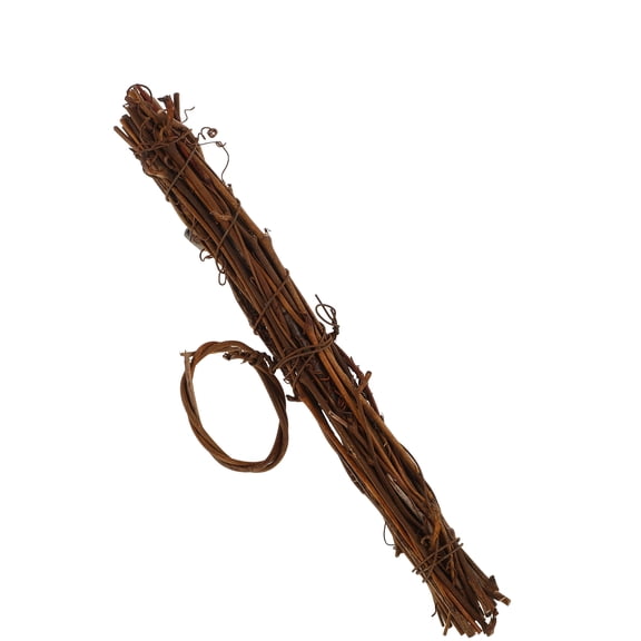 OUNONA DIY Wreath Frame Hanging Burlap Flower Girl Basket Brown