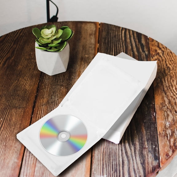 OUNONA DVD Holder Bag with Insertable Pages 12-Disc Plastic Box Media Storage Pouch Reusable DVD Case for DVDs and Small Items White