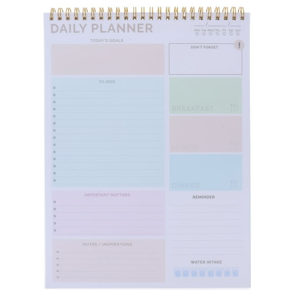 OUNONA A4 Daily Planner Notepad Tear-Off Sheets for Desk - Schedule Calendar for Appointments, Meals, Water Intake & Habit Tracking