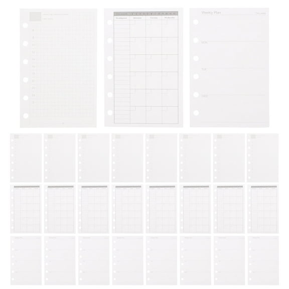 OUNONA A7 Planner Daily Planner Inserts with Thick White Paper for 6 Ring Binder Refills