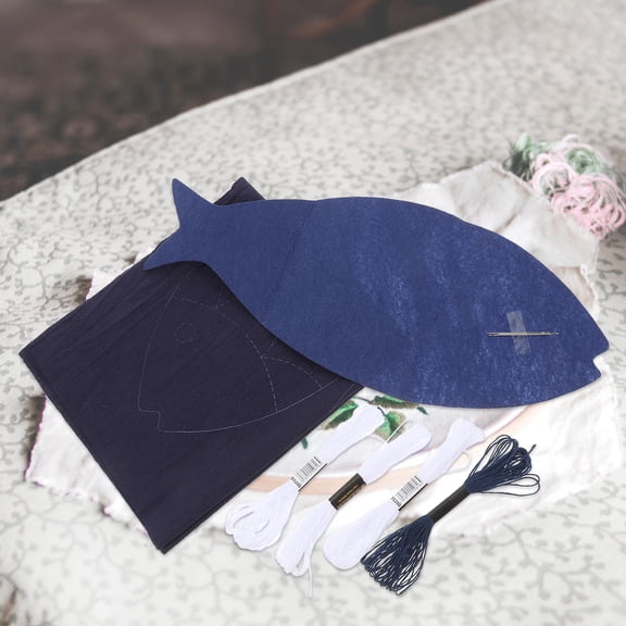 OUNONA Dark Blue Sashiko Kit 1 Set Hand Embroidery Relaxing Craft Activity for Adults