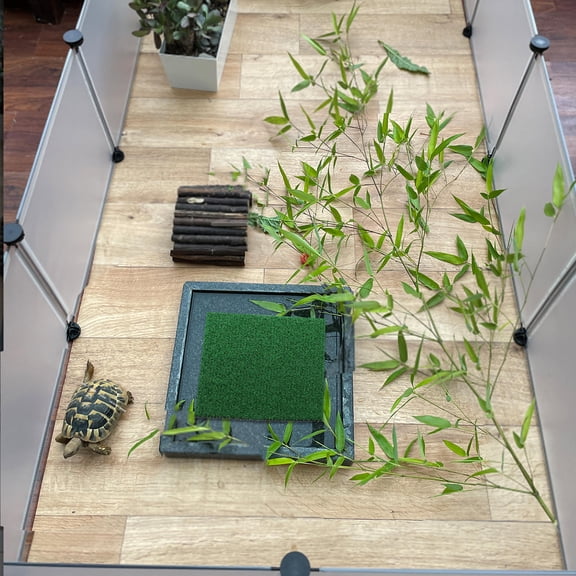 OUNONA Dark Green Artificial Turf Mat for Turtle Basking Platform, Garden Decoration, Flowerpot Grass Simulation