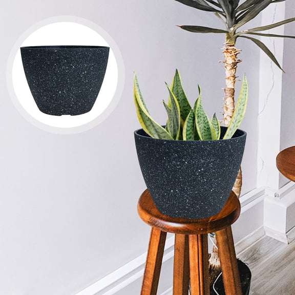 OUNONA Dark Grey Resin Planter Pot for Garden Use Extra Large Size Practical Outdoor Plant Container