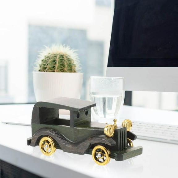 DRAFIDEEP Vintage Wooden Car Model For Event 1Set 5.9x2.8x2.2in