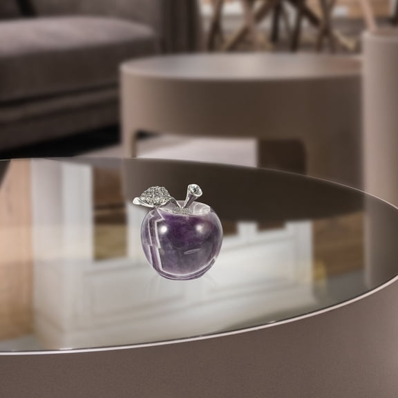 OUNONA Purple Crystal Apple Ornament for Decorative Home Display Living Room Centerpiece