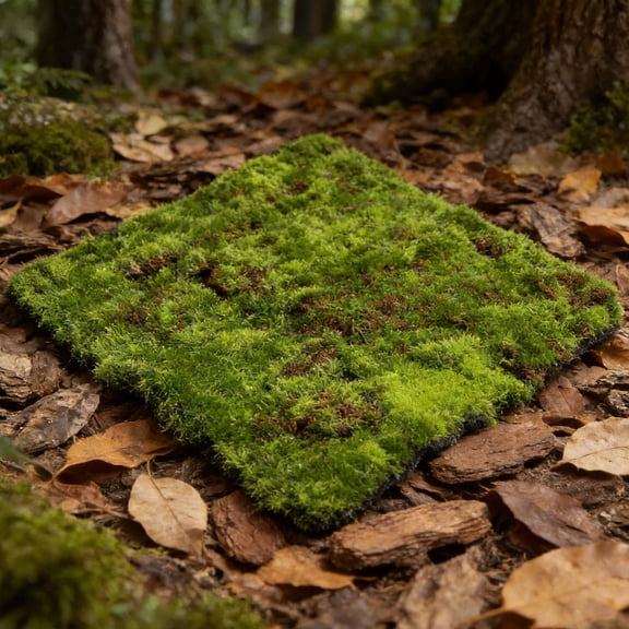 OUNONA Decorative Artificial Moss Carpet Green Plastic Faux Grass Mat for Indoor Outdoor Styling