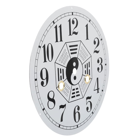 OUNONA Decorative Bagua Clock Face Plate with Arabic Numerals and Predrilled Center Hole for Easy Wall Clock Repair
