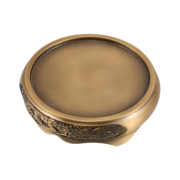 OUNONA Decorative Metal Incense Burner Base with Intricate Dragon Engraving for Home Use