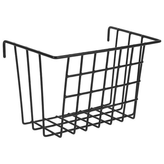 Tineasur Black Metal Bedside Table Organizer with Net Basket for Bedroom Storage and Home Use