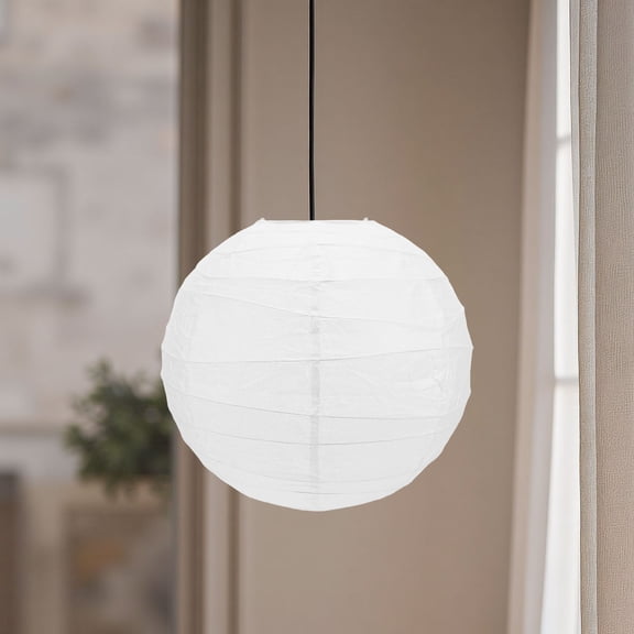 OUNONA Round Paper Lantern with Sturdy Frame and Soothing White Light for Party Decor