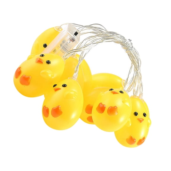 OUNONA Battery Operated Yellow LED String Lights in Chicken Shape for Home, Garden, Patio, and Outdoor Decoration