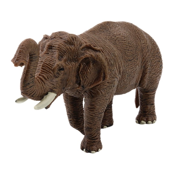 OUNONA Delicate Brown PVC Elephant Ornament for Decoration Craft Mini Asian Elephant Adornment Model 3.5L