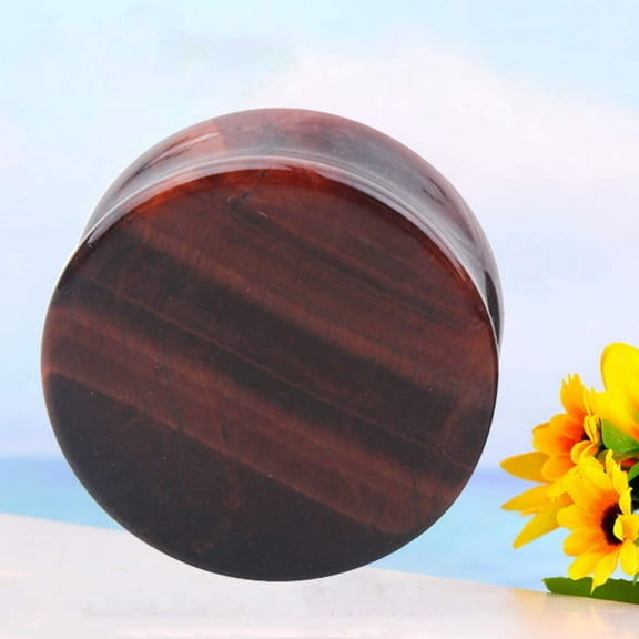 OUNONA Delicate Coffee Stone Ear Plugs Fashionable Piercing Tunnel for Party Wear