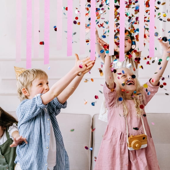 OUNONA Delicate Pink Crepe Paper Streamers Decorative Party Streamers for Celebration