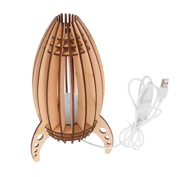 Yellow Creative Night Light Plastic Bedside Lamp for Home Use with Rocket Shape Small Size