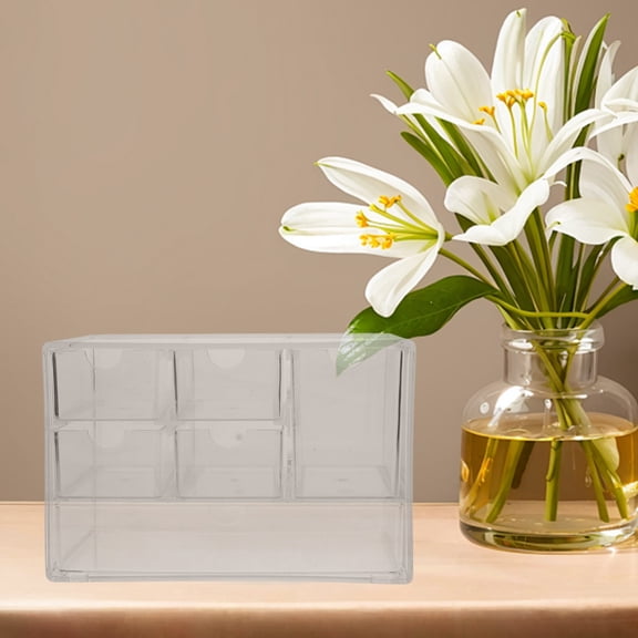 OUNONA Desk Organizer Drawer Type Storage Box Cosmetics Storage Case Multi-function Stationery Organizer Small Desk Organizer With Drawers