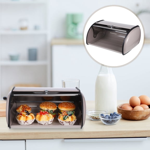 OUNONA Desktop Bread Bin Stainless Steel Bread Storage For Kitchen Organization 1Pcs