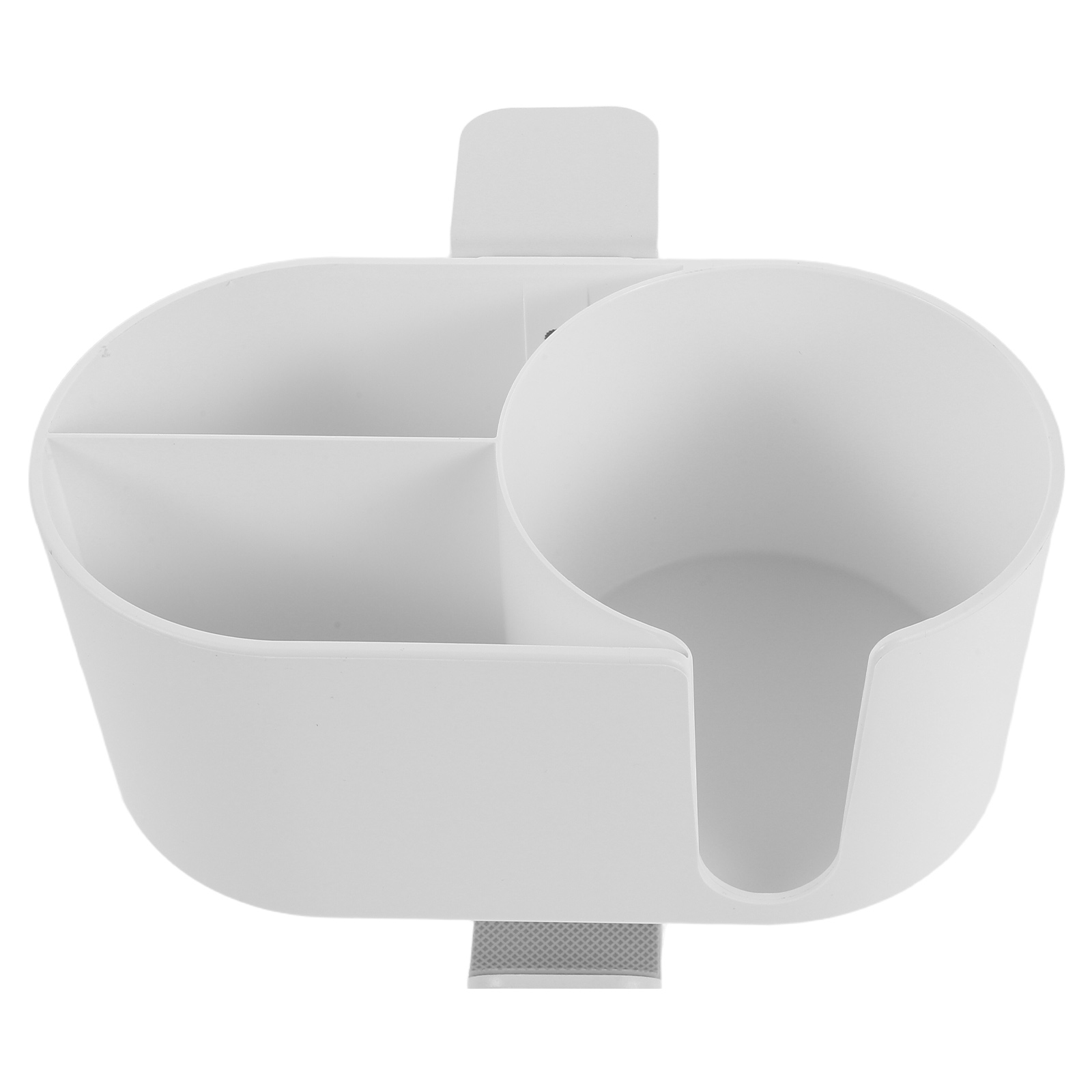 OUNONA White 4-in-1 Desk Organizer with Clamp, Headphone Hook, Pen Holder, and Cup Shelf for Home and Office Use