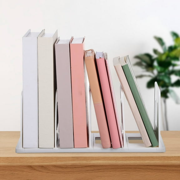 OUNONA Desktop File Organizer File Rack Binder Organizer Desktop Document Organizer Vertical Binder Holder For Magazine Bookstore Office