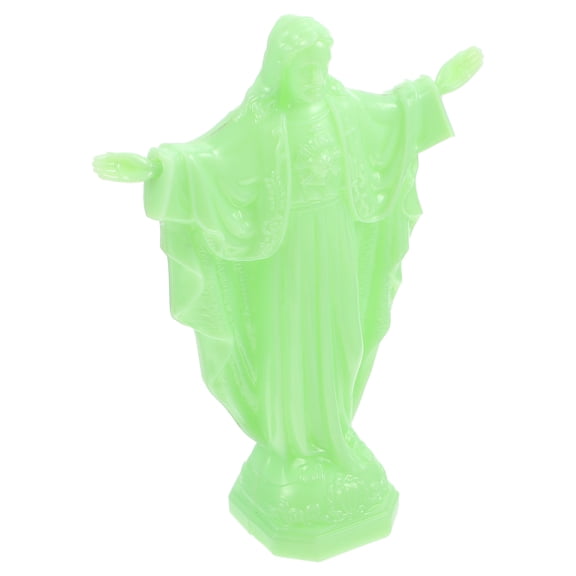 OUNONA Green Plastic Jesus Figurine Desktop Decoration Holiday Set 1 Piece
