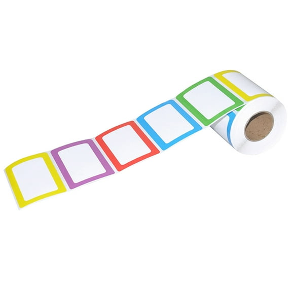 OUNONA 1 Roll 600pcs Colorful Self adhesive Stickers Handwriting Barcode Paper Name Tags Labels Price Markers