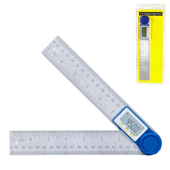 OUNONA Digital Angle Ruler Accurate Angle Ruler 20X3.5CM Silver