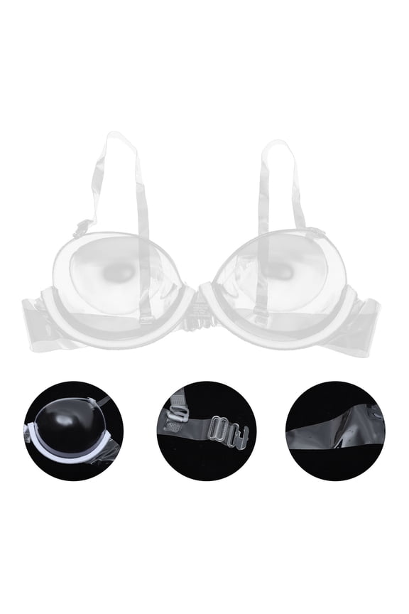 Clear Disposable Bra with Transparent Straps, Comfortable Elastic Material for Invisible Support and Everyday Wear