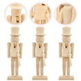 thumbnail image 1 of OUNONA Blank Nutcracker Wood DIY Painting Indoor Space Christmas Decoration 3pcs, 1 of 8