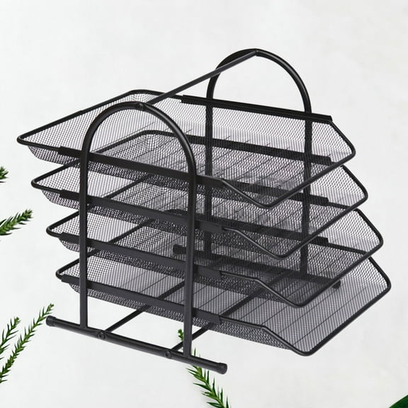 OUNONA  Document Organizer Shelf Mesh File Folder Holder Rack