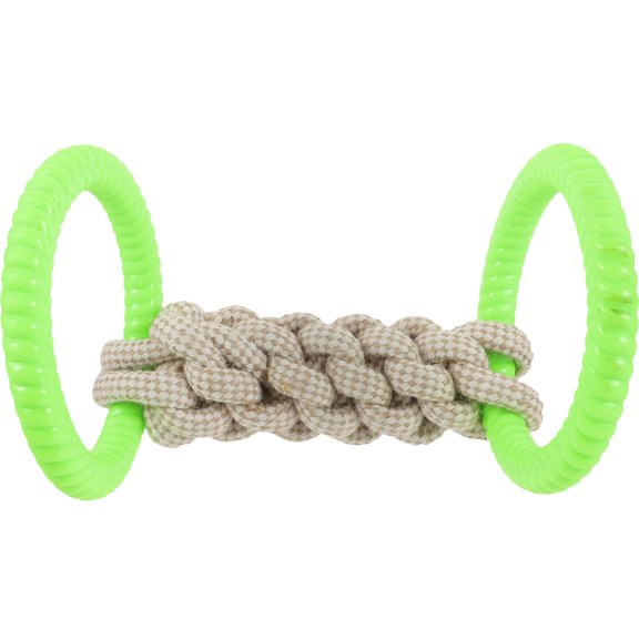 OUNONA Dog Tug Toy with Squeaky Rubber and Cotton Rope for Puppies, Interactive Chew Training Toy