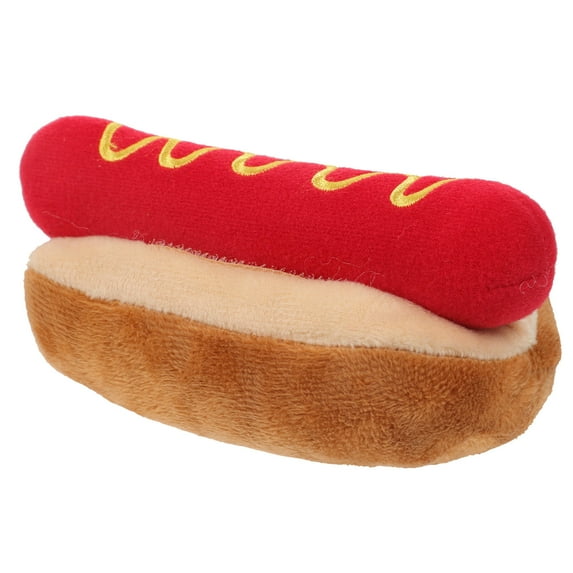 OUNONA Squeaky Sound Dog Toy Plush Red 1Pack