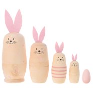 [8 PC] Stacking Cups for Rabbits - Wheat Straw Rabbit Toys with Cute ...