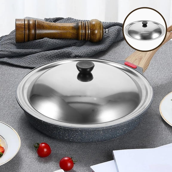 OUNONA Dome Lid Cooking Anti Spill Lid for Pots Stainless Steel Metal Pot Cover 1Pcs