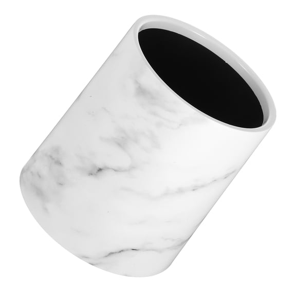 OUNONA Double Layer Garbage Basket Marbling Pattern Trash Can Plastic Waste Paper Basket